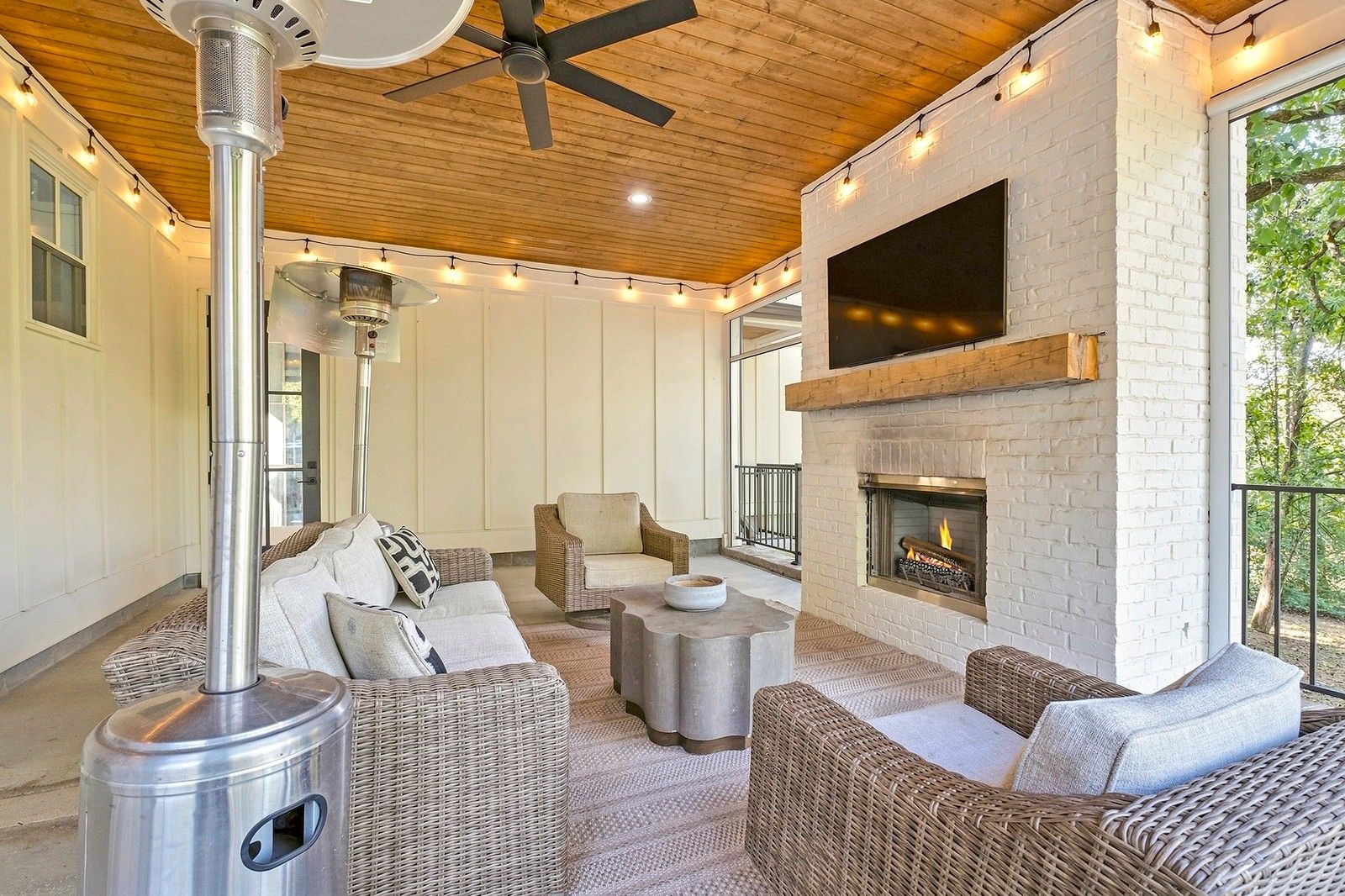 824 Belton Dr screened porch with fireplace, Hillwood Nashville